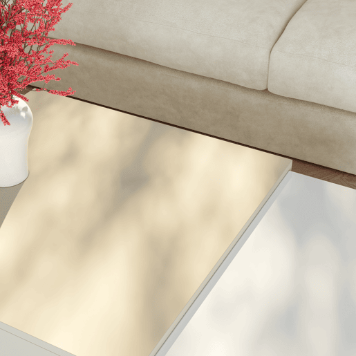 Mesa de centro Eljak 2 compartimentos 110x57x31 cm brancoareia en.casa