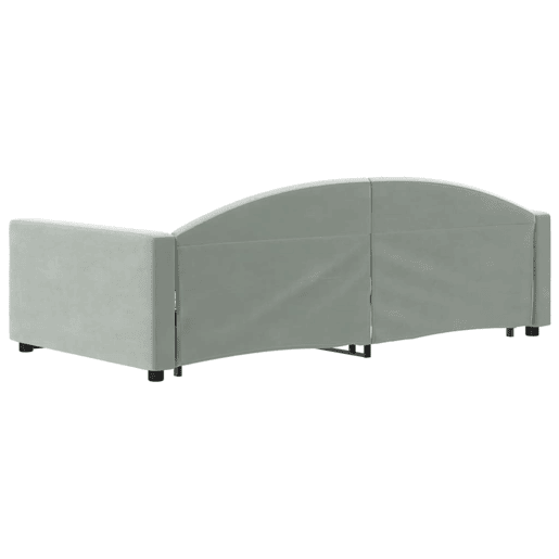 Sofá-cama, Sofá conversível c gavetão e gavetas 100x200 cm veludo cinzento-claro Sofá-cama, Sofá conversível c gavetão e gavetas 100x200 cm veludo cinzento-claro