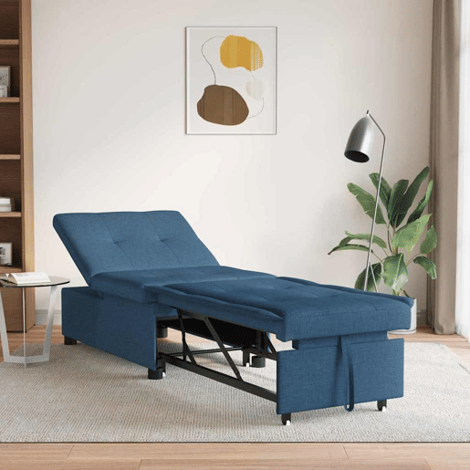 Sofá-cama, Sofá conversível Azul 194 x 67 x 37 cm tecido