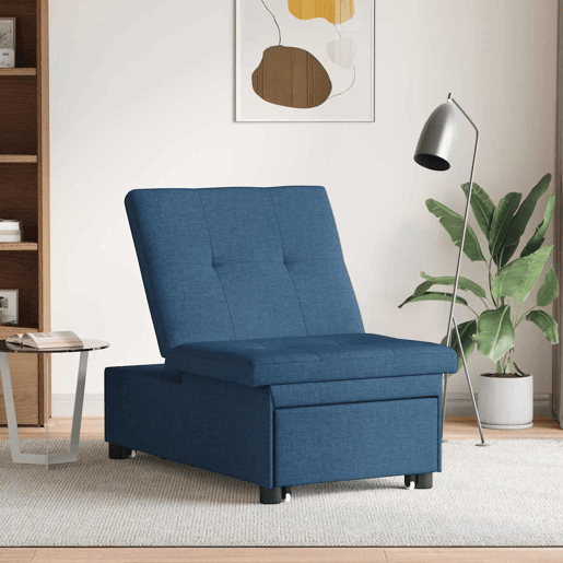 Sofá-cama, Sofá conversível Azul 194 x 67 x 37 cm tecido