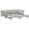 Sofá-cama, Sofá conversível com gavetão 90x190 cm veludo cinzento-claro