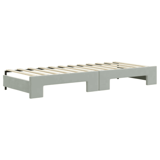 Sofá-cama, Sofá conversível c gavetão e gavetas 80x200 cm veludo cinzento-claro