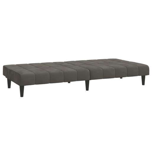 Sofá-cama, Sofá conversível de 2 lugares veludo cinzento-escuro