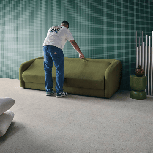 Sofá-cama conversível tecido chenille, 3 lugares, Twist, Verde caqui, 220x95x76 cm