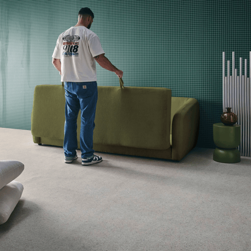 Sofá-cama conversível tecido chenille, 3 lugares, Twist, Verde caqui, 220x95x76 cm
