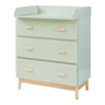 Mudador Sarievn com tapete muda-fraldas 100x80x53 cm Verde menta en.casa