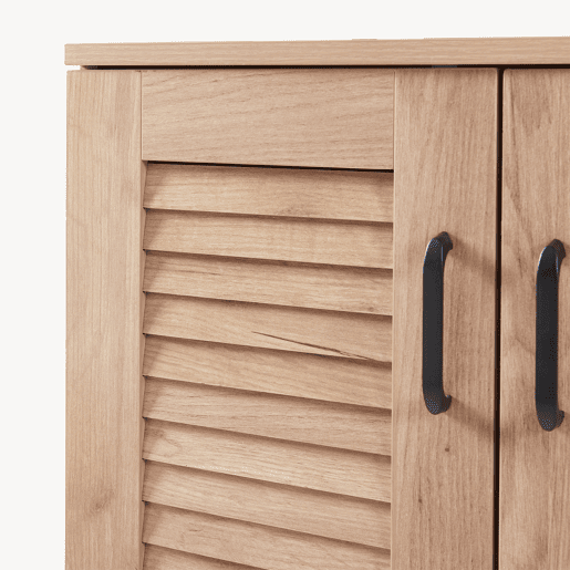 Sapateira Løten 4 portas e 9 prateleiras 120x36x97cm Carvalho en.casa