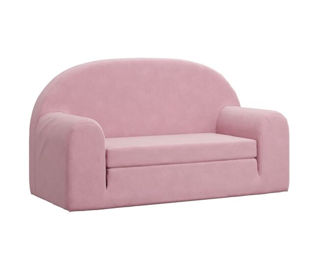 Sofá cama - sofá convertible para niños de 2 plazas felpa suave rosa
