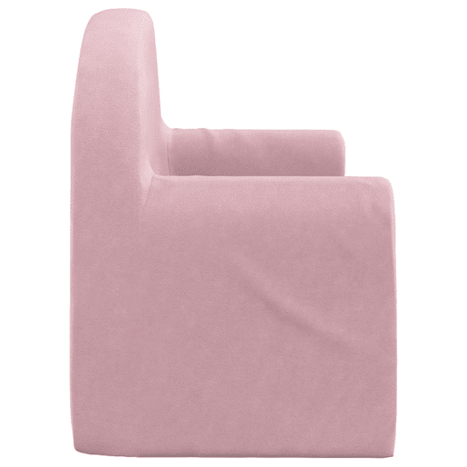 Sofá-cama infantil - Sofá para criança de 2 lugares pelúcia macia rosa