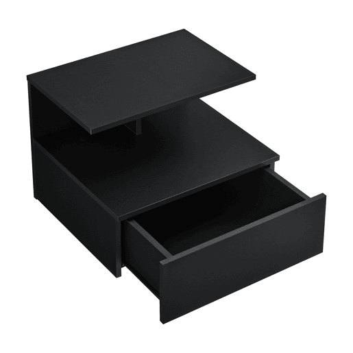 Mesa de cabeceira de parede Amberg com gaveta 40x35x31cm Preto en.casa