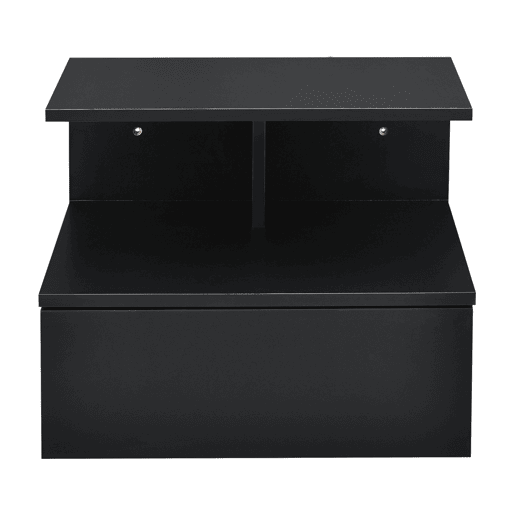 Mesa de cabeceira de parede Amberg com gaveta 40x35x31cm Preto en.casa