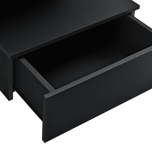 Mesa de cabeceira de parede Amberg com gaveta 40x35x31cm Preto en.casa