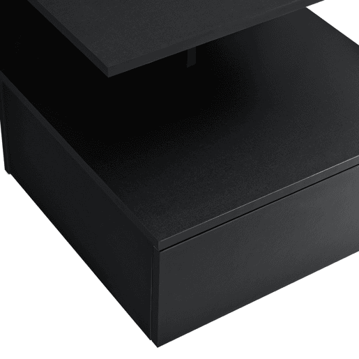 Mesa de cabeceira de parede Amberg com gaveta 40x35x31cm Preto en.casa