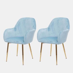 Conjunto de 2 cadeiras de jantar de cozinha com design retrô em veludo verde menta com pés dourados 04_0000230