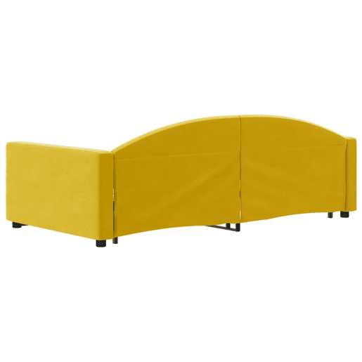 Sofá-cama, Sofá conversível com gavetão e gavetas 100x200 cm veludo amarelo Sofá-cama, Sofá conversível com gavetão e gavetas 100x200 cm veludo amarelo
