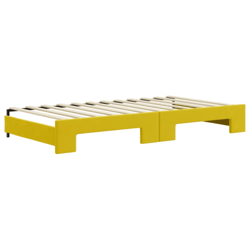 Sofá-cama, Sofá conversível com gavetão e gavetas 100x200 cm veludo amarelo Sofá-cama, Sofá conversível com gavetão e gavetas 100x200 cm veludo amarelo