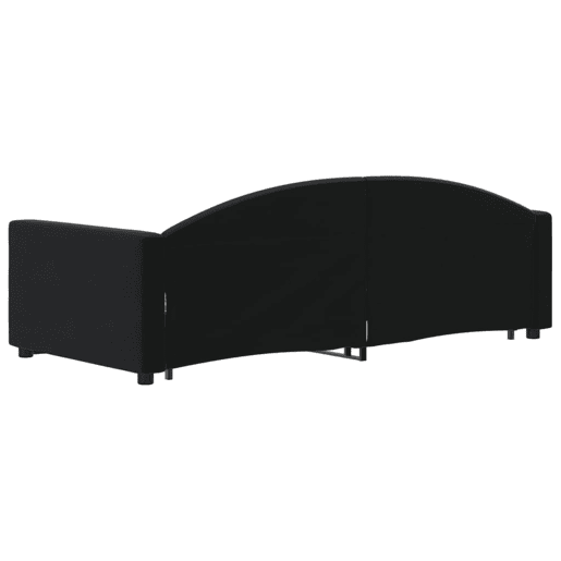 Sofá-cama, Sofá conversível com gavetão 90x200 cm veludo preto Sofá-cama, Sofá conversível com gavetão 90x200 cm veludo preto