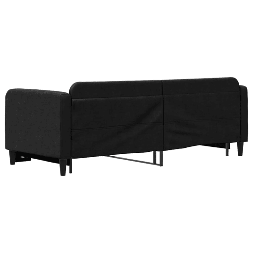 Sofá-cama, Sofá conversível com gavetão 80x200 cm tecido preto Sofá-cama, Sofá conversível com gavetão 80x200 cm tecido preto