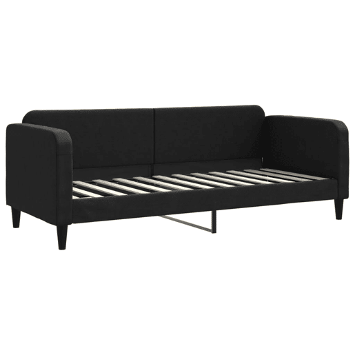 Sofá-cama, Sofá conversível com gavetão 80x200 cm tecido preto Sofá-cama, Sofá conversível com gavetão 80x200 cm tecido preto