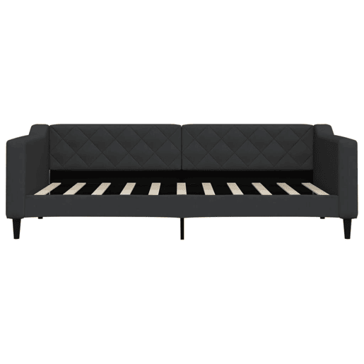 Sofá-cama, Sofá conversível com gavetão e gavetas 90x190 cm tecido preto
