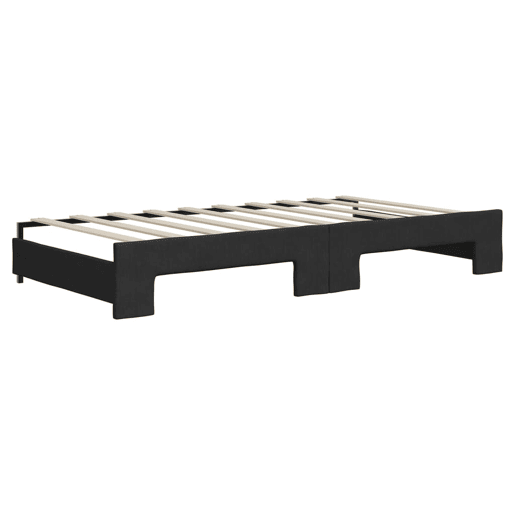 Sofá-cama, Sofá conversível com gavetão e gavetas 90x190 cm tecido preto