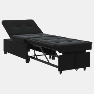 Sofá-cama, Sofá conversível Preto 67 x 194 x 38 cm Veludo