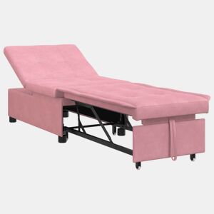 Sofá-cama, Sofá conversível Rosa 67 x 194 x 38 cm Veludo
