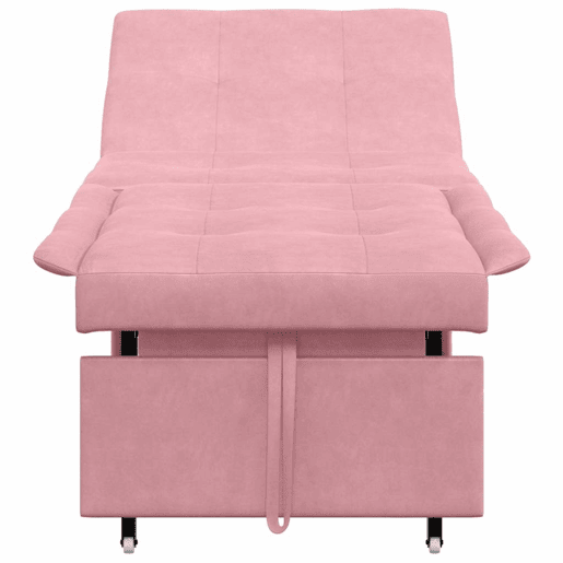 Sofá-cama, Sofá conversível Rosa 67 x 194 x 38 cm Veludo