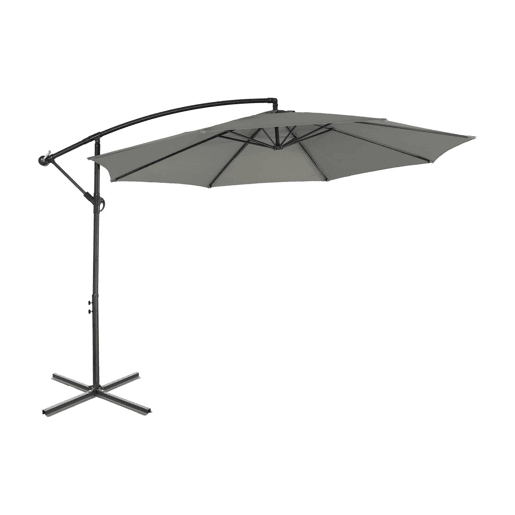 Guarda-sol redondo offset 350cm, Hardelot, Verde caqui, 350x350x250 cm