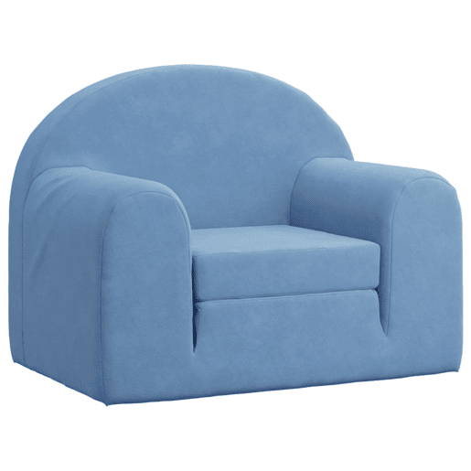 Sofá-cama infantil pelúcia macia azul