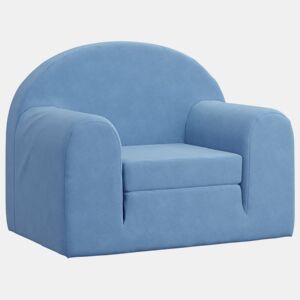 Sofá-cama infantil pelúcia macia azul