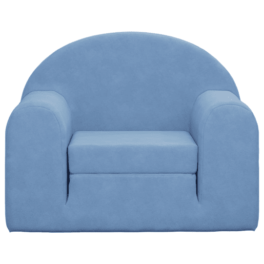 Sofá-cama infantil pelúcia macia azul