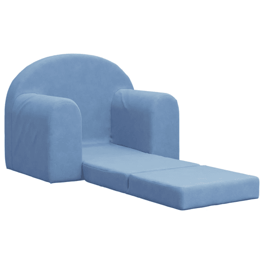 Sofá-cama infantil pelúcia macia azul