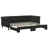 Sofá-cama, Sofá conversível com gavetão 90x190 cm veludo preto