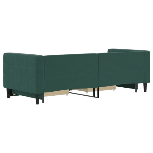 Sofá-cama, Sofá conversível c gavetão e gavetas 80x200cm veludo verde-escuro Sofá-cama, Sofá conversível c gavetão e gavetas 80x200cm veludo verde-escuro