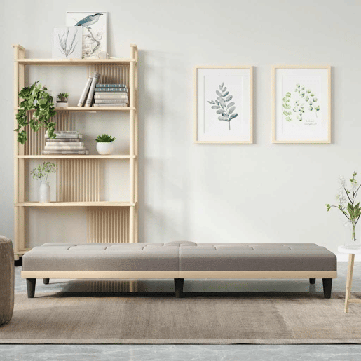 Sofá-cama, Sofá conversível com suportes para copos tecido cinzento-acastanhado Sofá-cama, Sofá conversível com suportes para copos tecido cinzento-acastanhado