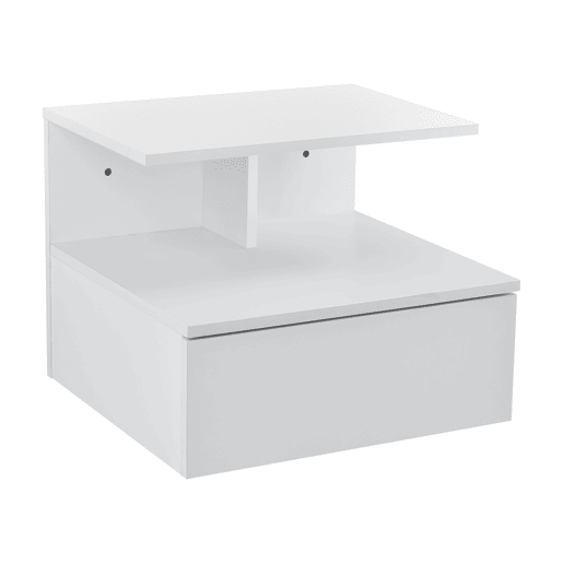 Mesa de cabeceira de parede Amberg com gaveta 40x35x31cm Branco en.casa