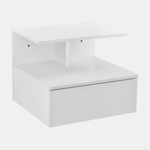 Mesa de cabeceira de parede Amberg com gaveta 40x35x31cm Branco en.casa