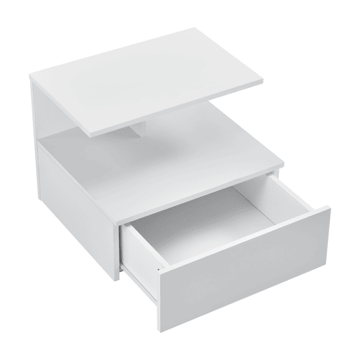 Mesa de cabeceira de parede Amberg com gaveta 40x35x31cm Branco en.casa