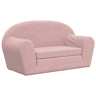 Sofá-cama infantil - Sofá para criança de 2 lugares pelúcia macia rosa