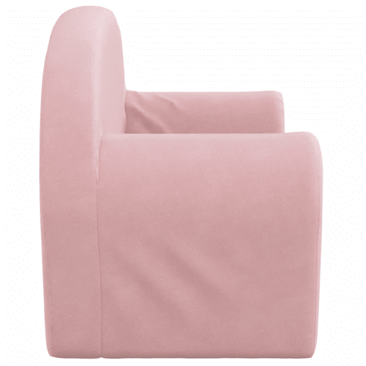 Sofá-cama infantil - Sofá para criança de 2 lugares pelúcia macia rosa