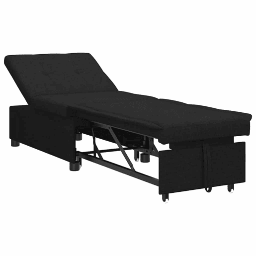Sofá-cama, Sofá conversível Preto 194 x 67 x 37 cm tecido