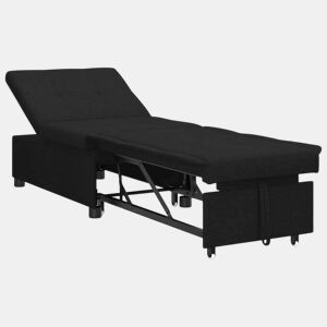 Sofá-cama, Sofá conversível Preto 194 x 67 x 37 cm tecido