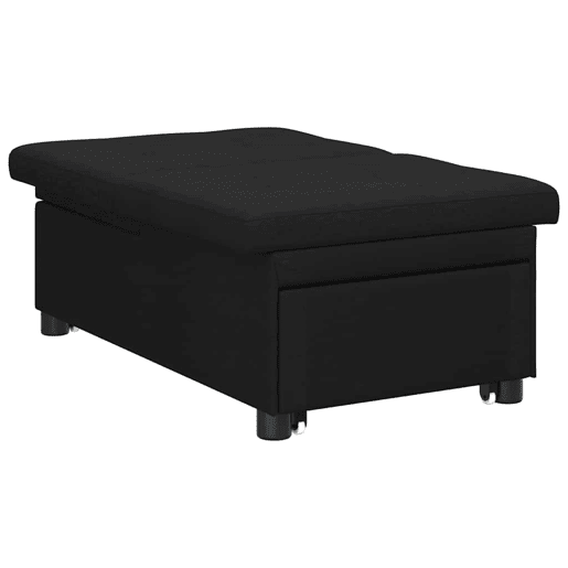 Sofá-cama, Sofá conversível Preto 194 x 67 x 37 cm tecido