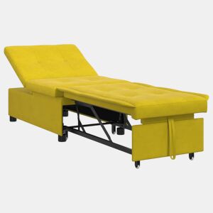 Sofá-cama, Sofá conversível Amarelo 67 x 194 x 38 cm Veludo