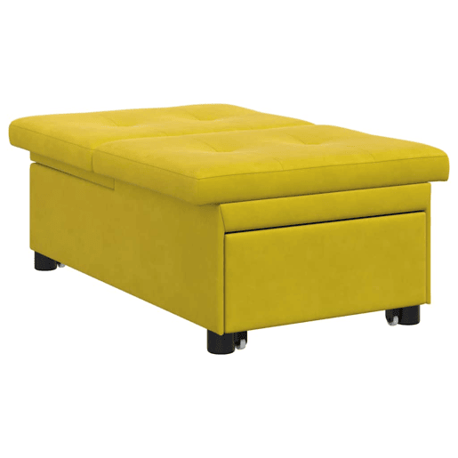 Sofá-cama, Sofá conversível Amarelo 67 x 194 x 38 cm Veludo