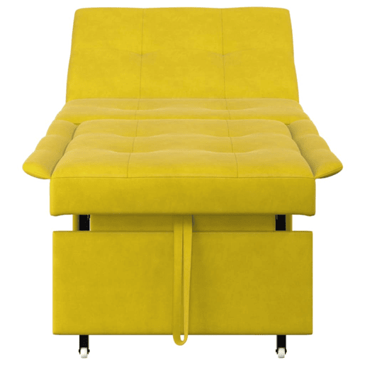 Sofá-cama, Sofá conversível Amarelo 67 x 194 x 38 cm Veludo