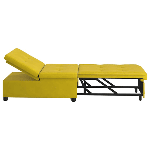 Sofá-cama, Sofá conversível Amarelo 67 x 194 x 38 cm Veludo