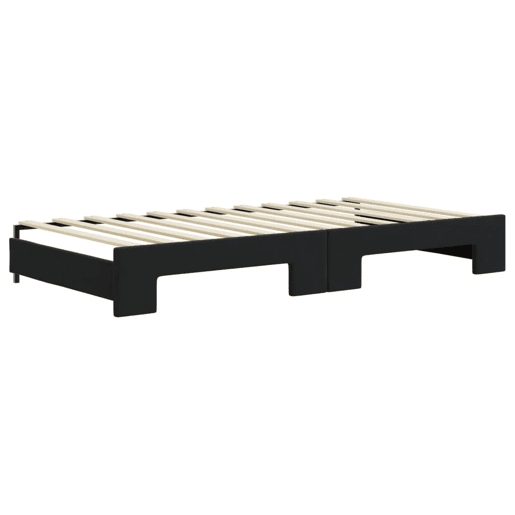 Sofá-cama, Sofá conversível com gavetão e gavetas 100x200 cm veludo preto
