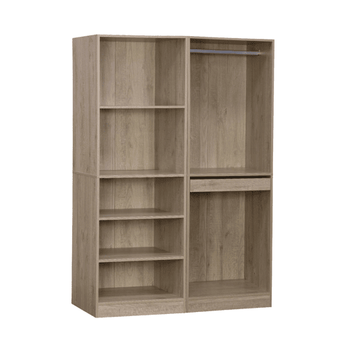 Kit de roupeiro modular com 2 elementos, Modulo, Natural, 120x45x180 cm